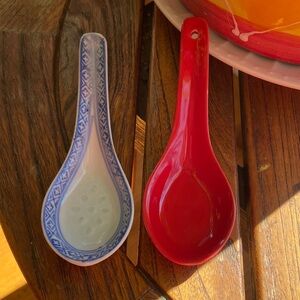 Set of 2 mismatched Wonton Spoons